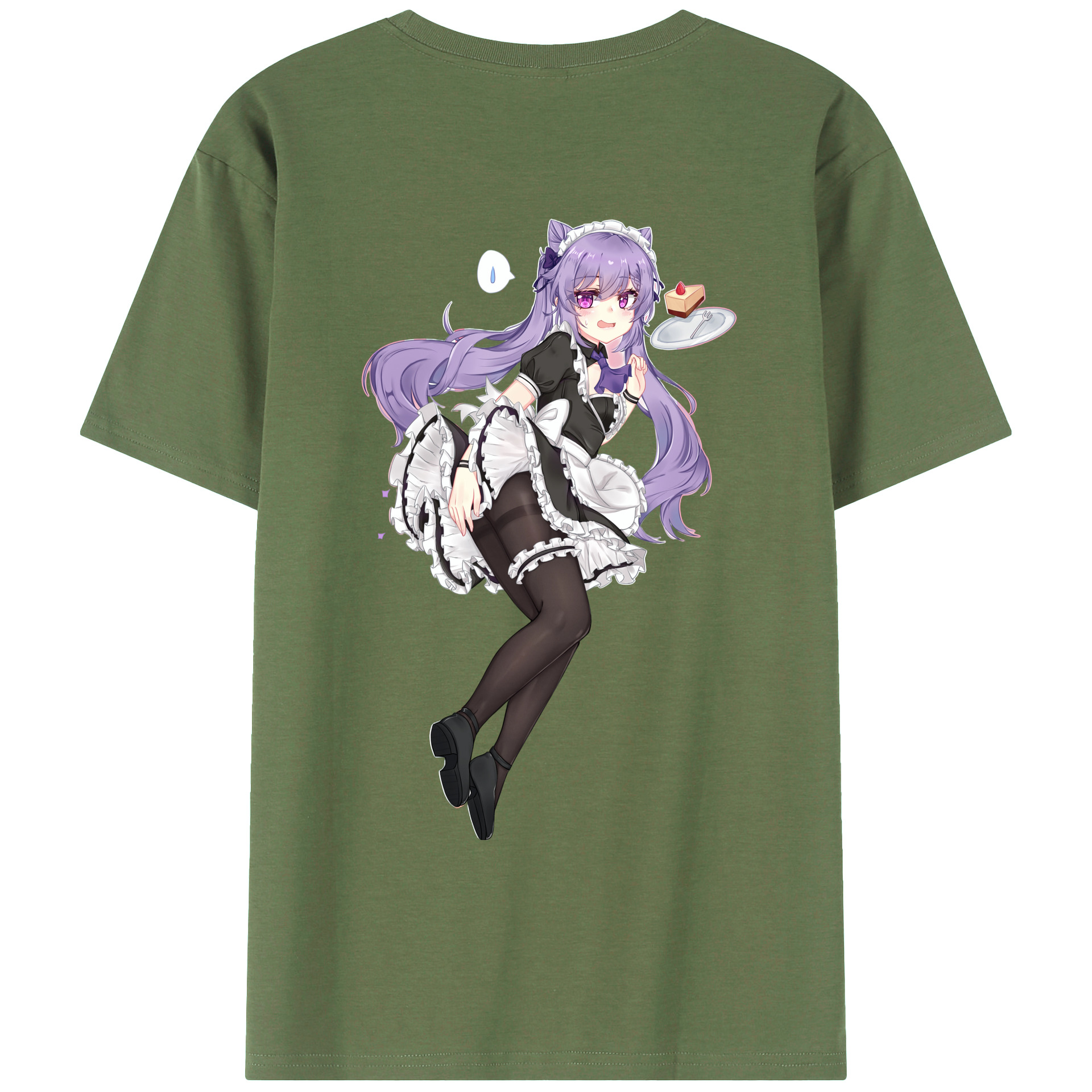 げんし神 刻晴 こくせい genshin Kokusei 綿100％ メンズ半袖Tシャツ（バックプリント） 通気性